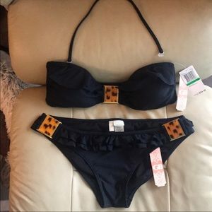 Black two piece swim suit
